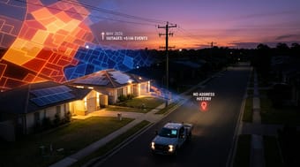 Search for power outage history by address shown as dead ends across utility maps, county data, and commission reports